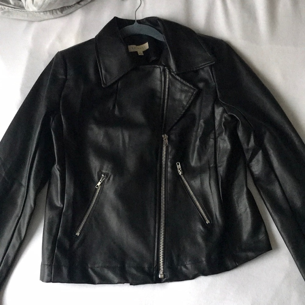 Black faux leather jacket